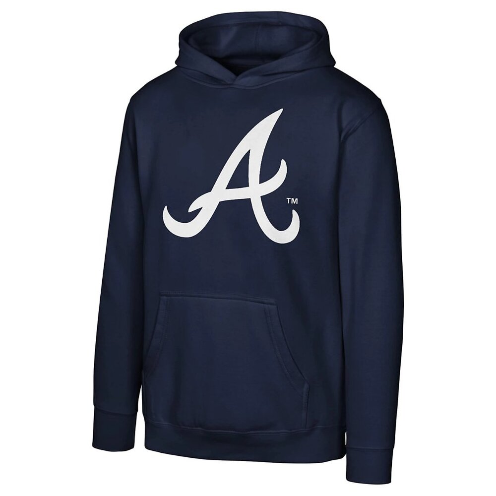 Youth Atlanta Braves Hoodie Navy Blue Youth L